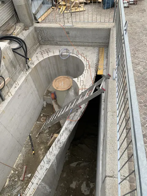 Die spiralförmige Turbinenkammer mit ansteigender Rampe. | Foto: Graier