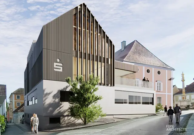 Visualisierung Umbau am Hauptplatz Pöllau. | Foto: Sparkasse Pöllau