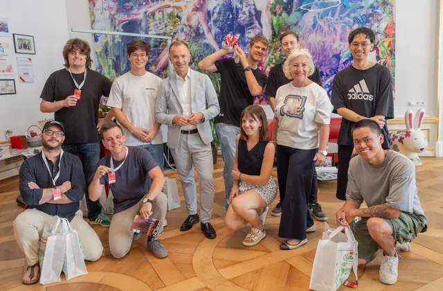 Die Gewinner des Band- und DJ-Contests von "Live in Salzburg" waren zu Gast im Schloss Mirabell. Sie sind Ende August an vier Tagen im Volksgarten zu sehen. | Foto: Stadt Salzburg/Wilbild