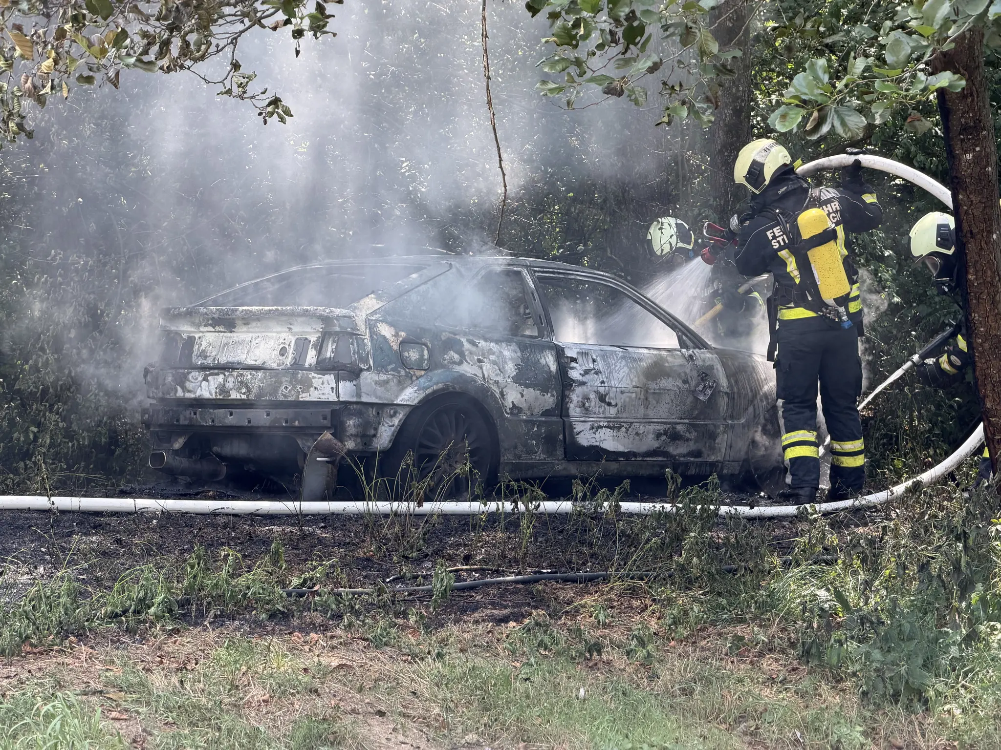 Feuerwehr verhinderte Schlimmeres: Fahrzeugbrand bei Stegersbach griff auf ...