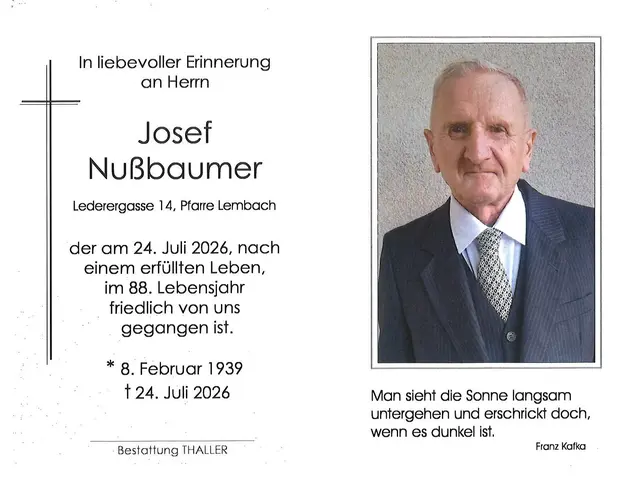 Josef Nußbaumer, 87 Jahre | Foto: zVg