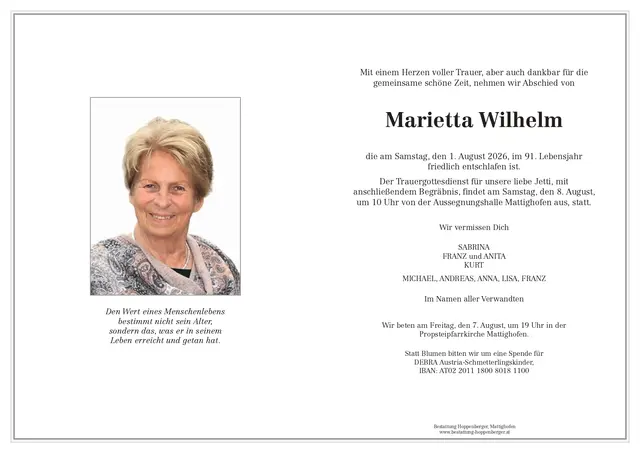 Marietta Wilhelm | Foto: Bestatter