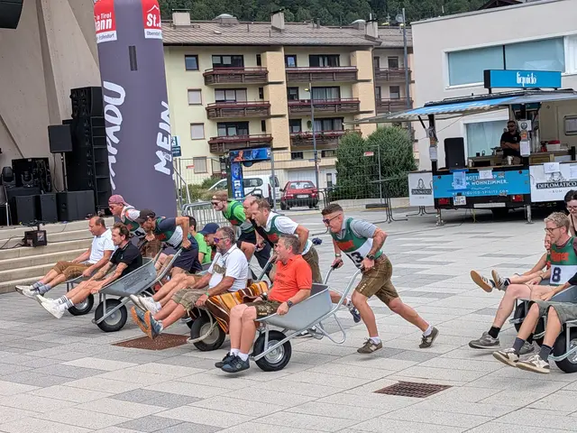 Los geht´s beim Scheibtruch-Race vor dem Pavillon