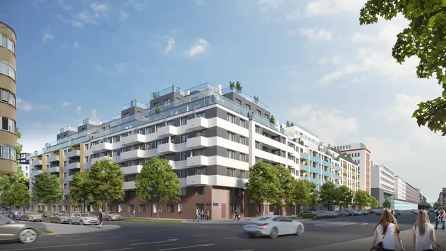 In der Dresdner Straße nach Norden hinab sind schon einige Wohnungen entstanden. | Foto: HAWLIK GERGINSKI Architekten ZT GmbH