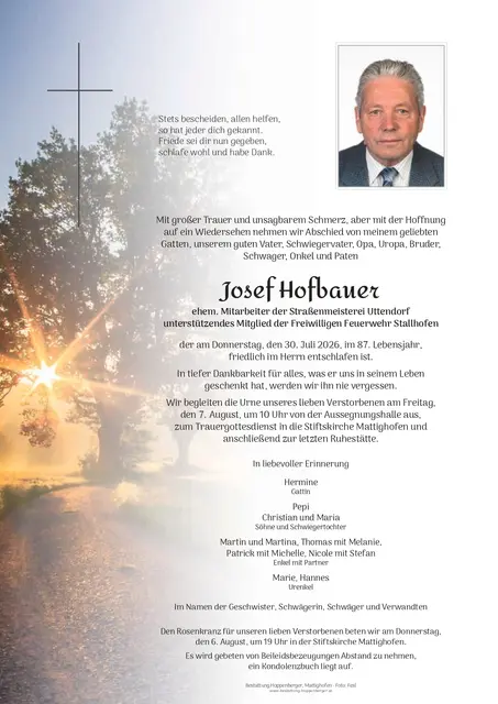 Josef Hofbauer | Foto: Bestatter