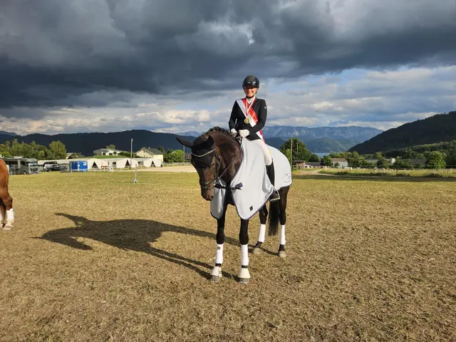 Anna Greil gewann Ende Juli in Seewalchen zwei der drei Wertungen und sicherte sich den Landesmeistertitel Dressur in der Klasse LM.  | Foto: Benedikt Brunnmayr 