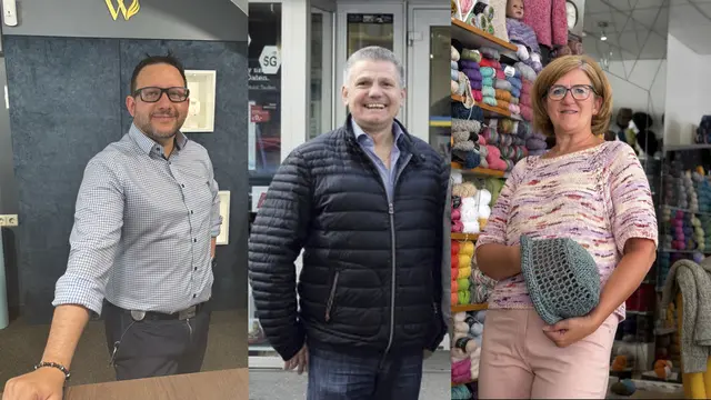 Gerhard Waschier, Helmut Petschenig &amp; Elisabeth Münzer-Kueß sind Unternehmer und äußern sich zu den Entwicklungen des regionalen Handels und den Ortszentren. | Foto: MeinBezirk, Privat / Canva-Collage