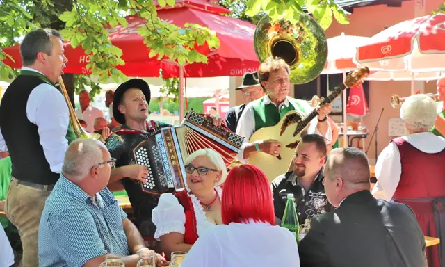 Franz Trost und seine Musikanten spielen beim ÖKB-Frühschoppen in Premstätten auf. | Foto: Edith Ertl