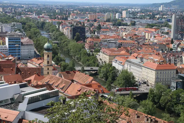 Innere Stadt von Graz mit Mur