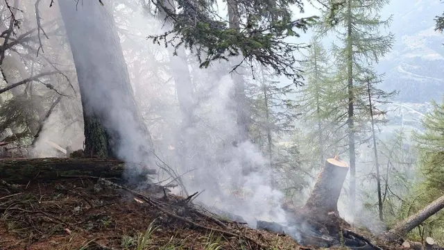 Als mögliche Brandursache wird laut Feuerwehr ein Blitzschlag der vergangenen Tage vermutet. | Foto: Freiwillige Feuerwehr Flattach-Fragant