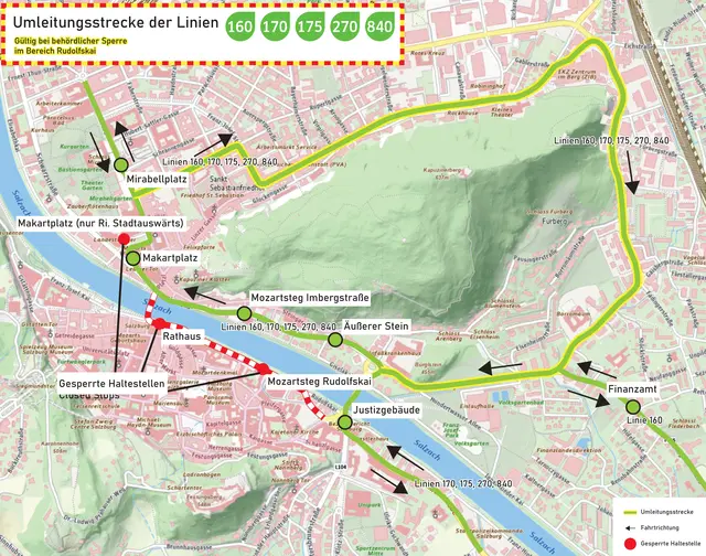 Grafik zum Umleitungsverkehr der Regionalbusse.  | Foto: Salzburg Verkehr 