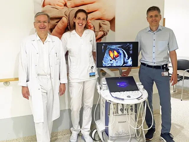 Primar Gottfried Hasenöhrl, Leiter der Abteilung Gynäkologie und Geburtshilfe, Oberärztin Lisa Steiner-Wiesmayr, Leiterin der Pränatalambulanz, und Hans Mindl, Leitung Einkauf. | Foto: Krankenhaus Braunau