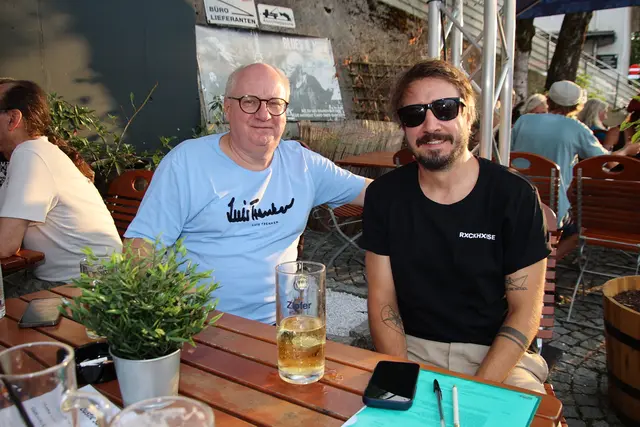 Einer der wärmsten Sommerabende: Markus Melms und Joni Zott.