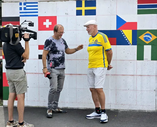 Auch der ORF machte sich vor Ort ein Bild vom internationalen Kunstprojekt. | Foto: Marktgemeinde Tieschen