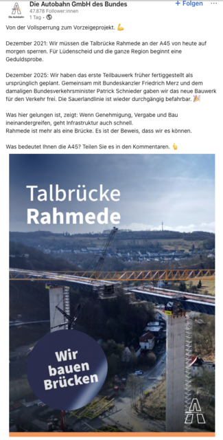"Es ist der Beweis, dass wir es können", postet die deutsche Autobahn GmbH über den Neubau einer gesperrten Autobahnbrücke – gebaut wird sie von der oberösterreichischen Habau. | Foto: MeinBezirk/Ingo Till