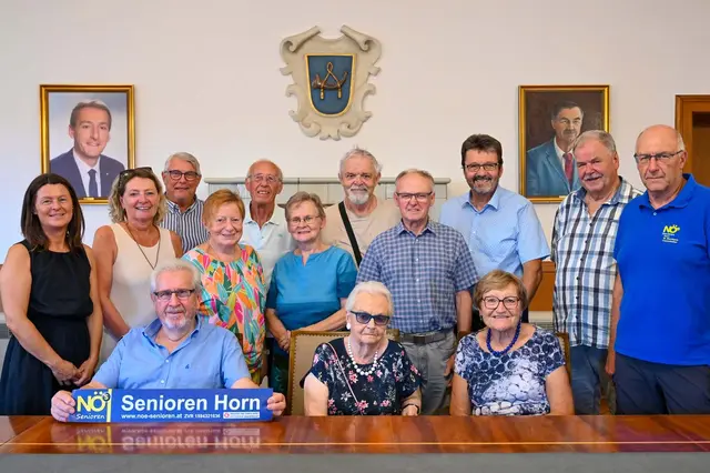Zehn Mitglieder der NÖ Senioren nutzten die Gelegenheit, das Rathaus der Stadtgemeinde Horn aus einer neuen Perspektive kennenzulernen. | Foto: Julia Langstadlinger / Stadtgemeinde Horn