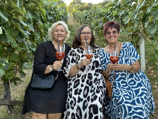 Ingrid, Sabine und Klaudia inmitten von Reben. | Foto: Anna Kaufmann
