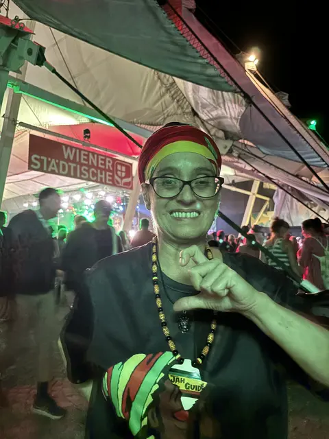 Auch ATV-Star Manuela ließ sich das Reggae Festival in Wiesen nicht entgehen.  | Foto: MeinBezirk/Barbara Babonitsch-Diewald