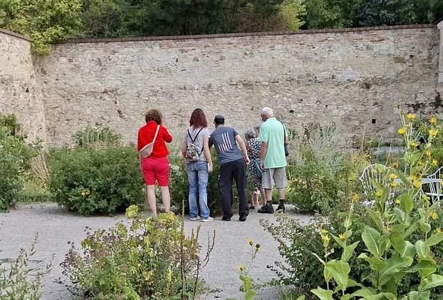Im barocken Kaisergarten konnten neben lieblich duftenden alten Rosensorten, die auch jetzt im Spätsommer teilweise noch blühen, auch viele weitere Symbol- und Gartenkräuter entdeckt werden.  | Foto: R. Gründler