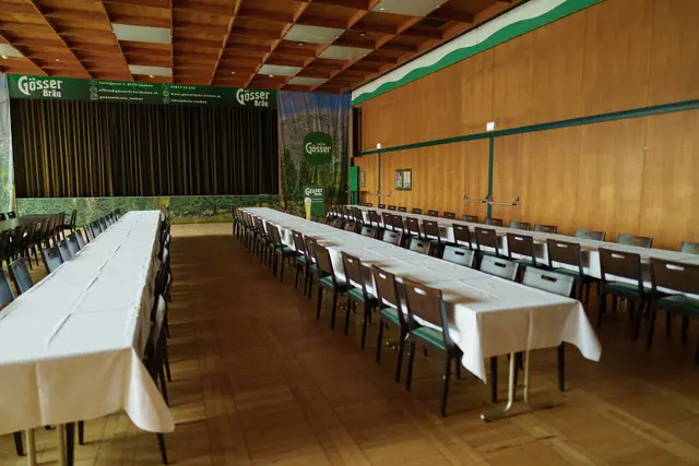 Der große Saal kann für verschiedenste Veranstaltungen genutzt werden. | Foto: Gösserbräu