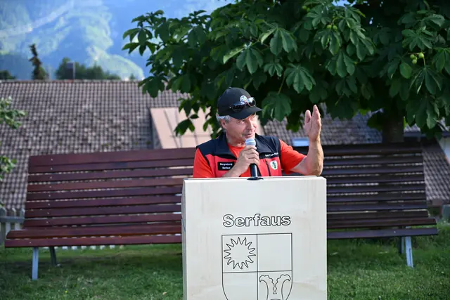 Der Obmann der Bergrettung Serfaus Kurt Klinec stellte in seiner Rede das Miteinander in den Vordergrund. | Foto: BFV Landeck / Nagele