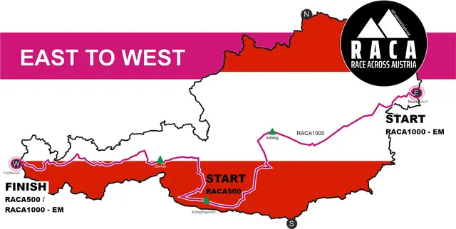 Das Rennen verläuft über rund 1.000 Kilometer und mehr als 16.000 Höhenmeter quer durch Österreich. | Foto: RACE ACROSS AUSTRIA