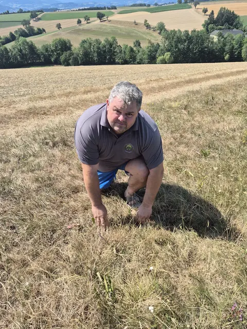 Landwirt Josef Handl aus Hörmannsberg fordert als Kammerrat des Unabhängiger Bauernverbands sofortige Maßnahmen gegen die Dürre im Bezirk Scheibbs. | Foto: Unabhängiger Bauernverband Bezirk Scheibbs
