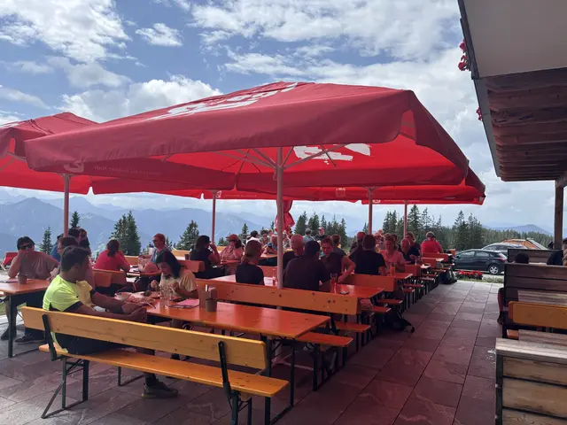 Die Terrasse der Hütte