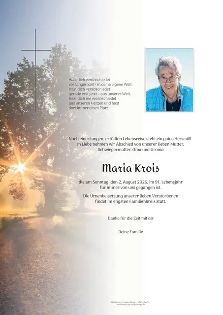Maria Krois | Foto: Bestatter
