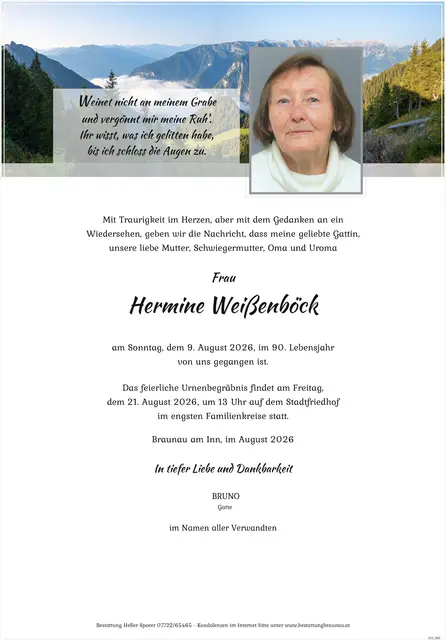 Hermine Weißenböck | Foto: Bestatter