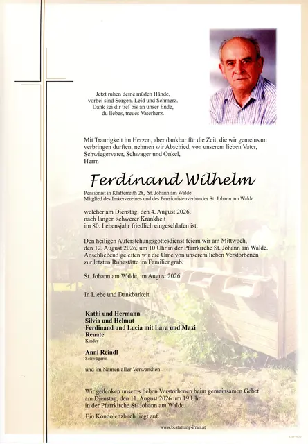 Ferdinand Wilhelm | Foto: Bestatter