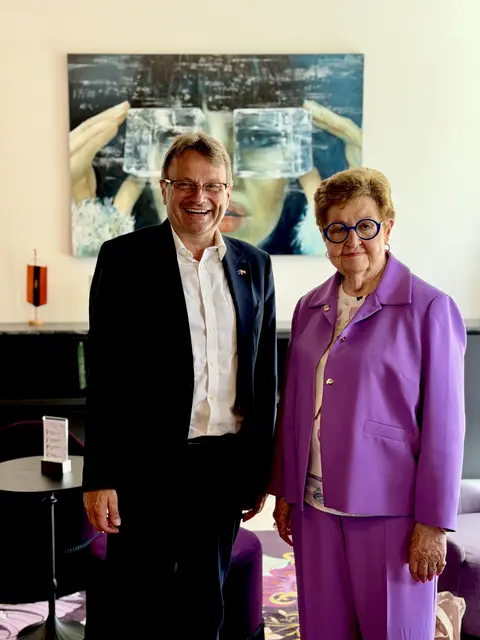 MEP Hannes Heide mit Monika Wulf-Mathies. | Foto: Heide