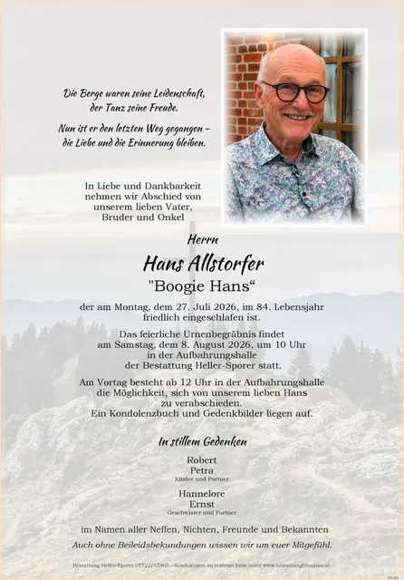 Hans Allstorfer | Foto: Bestatter