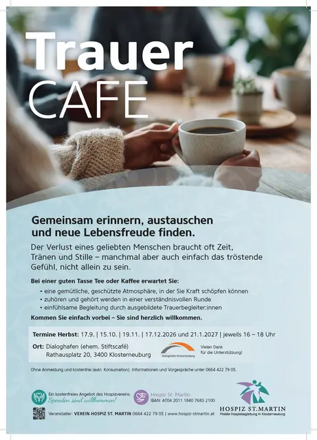 Programm des TrauerCafés. | Foto: Verein Hospiz St. Martin