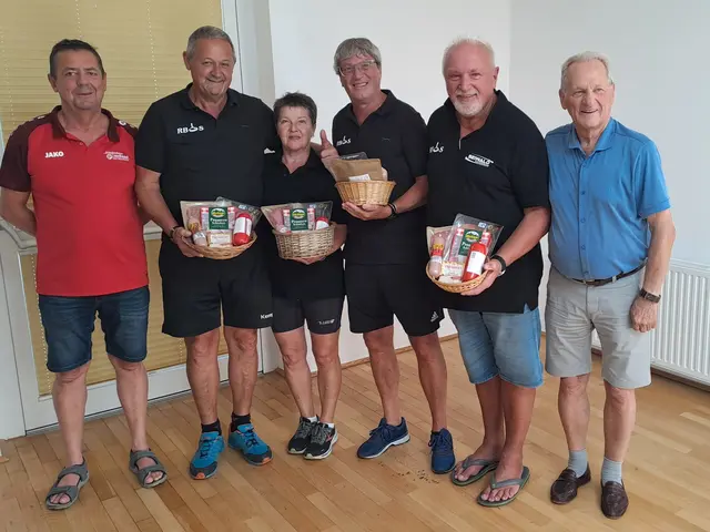 Das Siegerfoto mit Manfred Spuller Gerhard und Kathi Hofbauer, Alfred Dreisiger, Rupert Breitegger und Ortsgruppen-Obmann Karl Pfeffer. | Foto: Breitegger