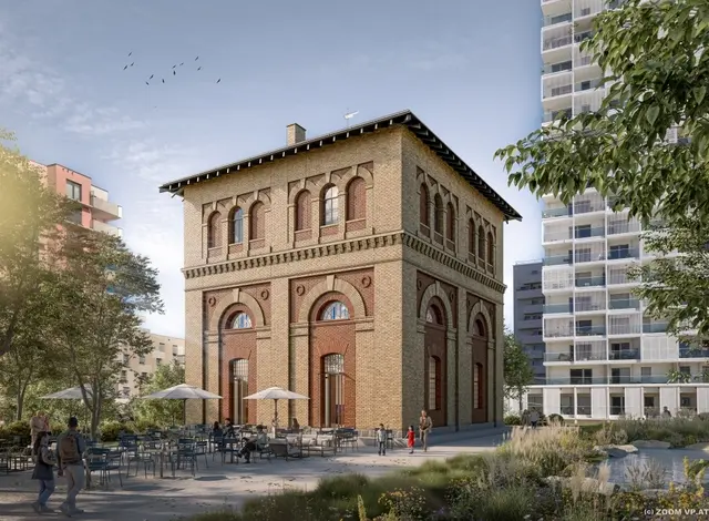 Nach seiner Fertigstellung soll der Wasserturm ab Ende 2026 als Café genutzt werden. (Visualisierung)  | Foto: ÖBB/ZOOMVP