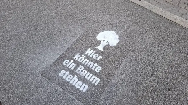In Klagenfurt kann man aktuell diese Kreidemarkierungen sehen. | Foto: Greenpeace
