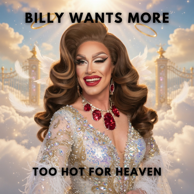 Das Plattencover von "Too hot for heaven" verrät wohin die Reise geht. BILLY WANTS MORE ist eine lasziv-frivole Kunstfigur, die sich nicht zu ernst nimmt und damit in internationalen Charts höchsterfolgreich ist. | Foto: Michael Heberer (mit KI Unterstützung)