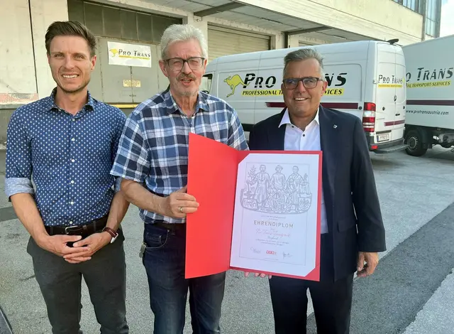 WKT- Sparten-GF Fabian Zavodnik, Klaus Huber ProTrans und  Spartemobmann Verkehr Franz Sailer | Foto: ProTrans