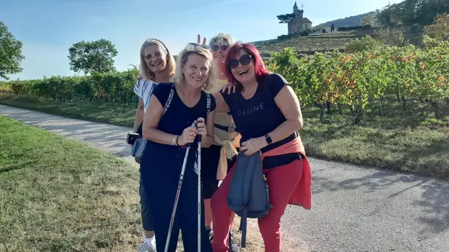 Auch abseits des Platzes haben die Tennisdamen Spaß: Christa, Brigitte, Martha und Inge | Foto: privat