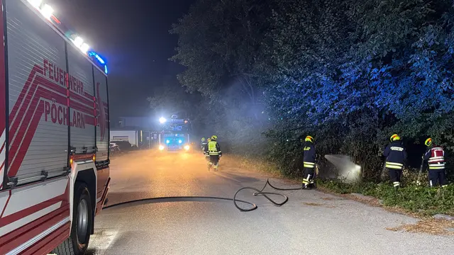Plötzlich stand eine Böschung beim Bahnhof Pöchlarn in Flammen. | Foto: DOKU NÖ