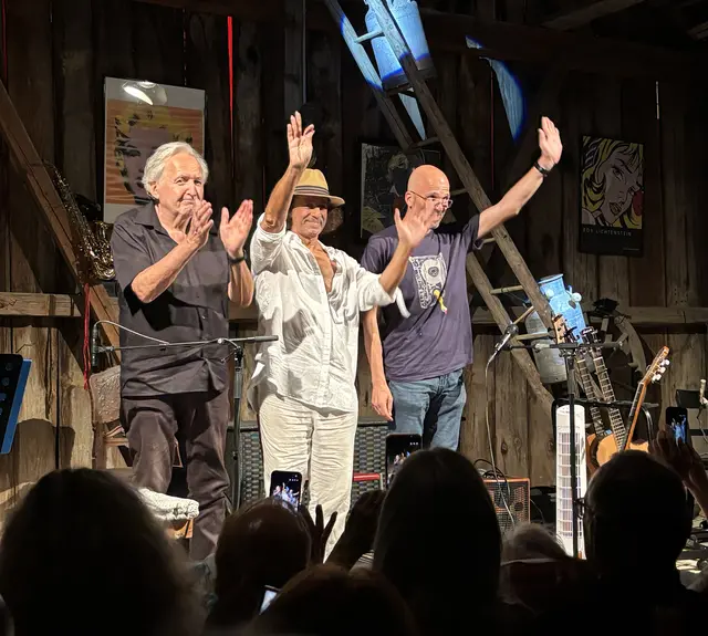 Kurt Gober, Mario Berger, Martin Moro musizierten gemeinsam im Kulturstadl Strem.  | Foto: Dagmar Tutschek