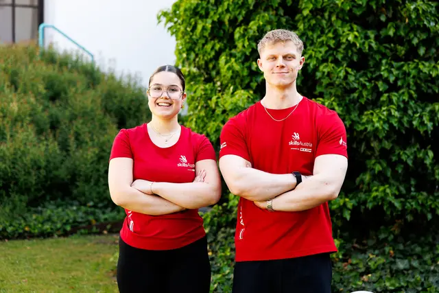 Tirol in Shanghai: Angelina Rainer aus Dölsach und Vincent Track aus Breitenbach. | Foto: SkillsAustria/Wieser
