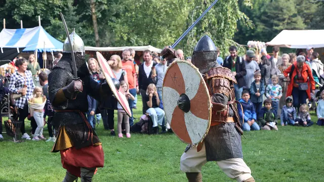 Tänze, Musik und Schwertkampf: Die Vorführungen beim Mittelalterfest in Vöcklabruck begeistern Groß und Klein. | Foto: Helmut Klein