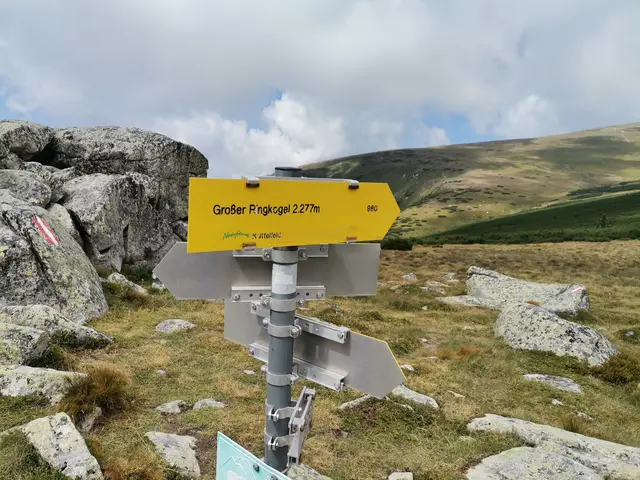Wegweiser zum Großen Ringkogel in den Seckauer Alpen (Region Murtal)