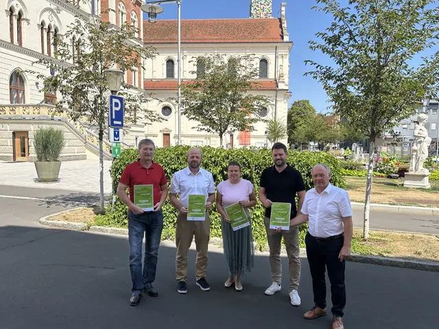 Peter Köhldorfer, Karl Puchas, Sonka Skalnik, Philipp Huemer und Josef Ober (v. l.)