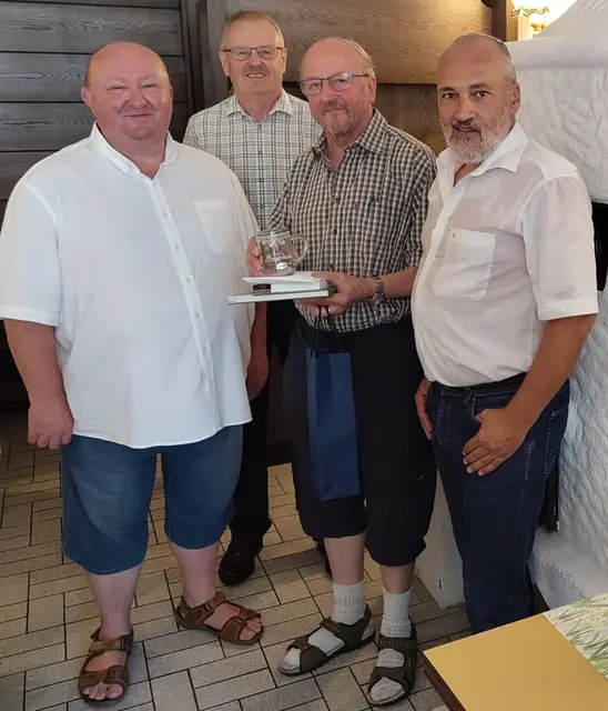 Gratulationen zum 75. Geburtstag in St. Anton an der Jeßnnitz: Jubilar Leopold Streimelweger (2.v.r.) mit Pfarrer Marian Lewicki, Anton Voglauer vom Bauernbund und Bürgermeister Manfred Zellhofer | Foto: Gemeinde St. Anton an der Jeßnitz