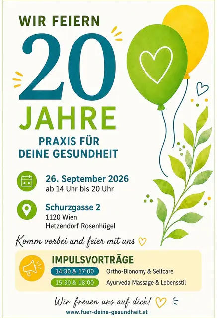 Das große Jubiläumsfest findet am 26. September in der Schurzgasse 2 statt: Um 14 Uhr geht's los. | Foto: Praxis für deine Gesundheit