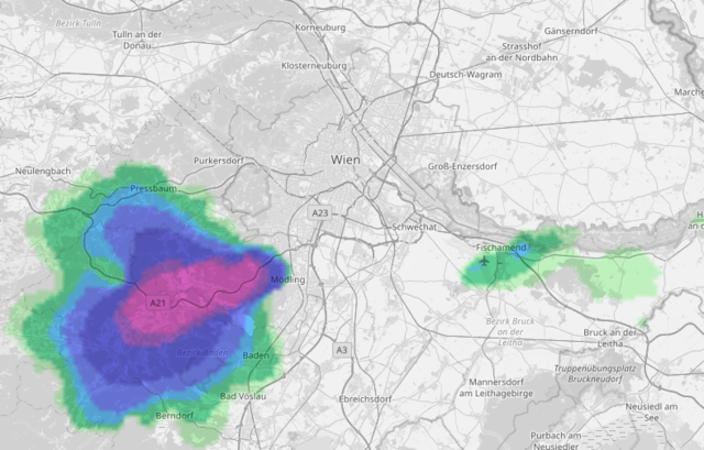 Das Regenradar von GeoSphere um 14.15 Uhr. | Foto: GeoSphere Austria