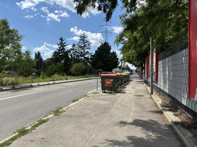 Wenn man aus der Hörtengasse auf die Kaiserebersdorfer Straße in Richtung stadtauswärts wollte, versperrte die Müllinsel den Blick auf den Verkehr. (Archiv) | Foto: Luca Arztmann/MeinBezirk